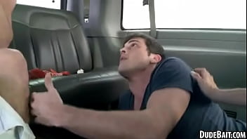 A Blindfolded Straight Hunk Is Being Sucked Off By A Stud