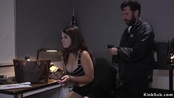 Bound Shoplifter Banged By Security Guy