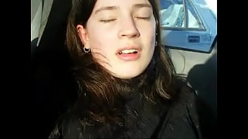 Young Girl Fingers Herself In Car