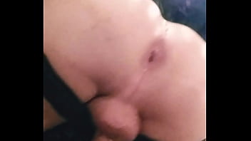 Cross Dresser In Fishnets And Panties Takes Large Dildo