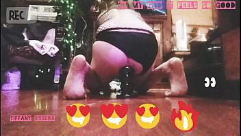 Sissy Slams Ass On Huge Ribbed Dildo