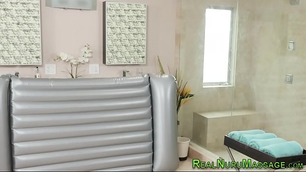 Showering Busty Masseuse Tugging