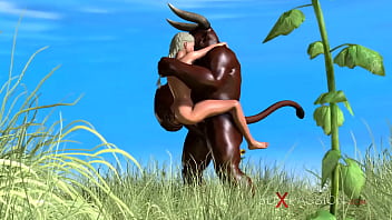 The Minotaur. Trans Sweet Girl Fucked Hard By A Minotaur Outdoor