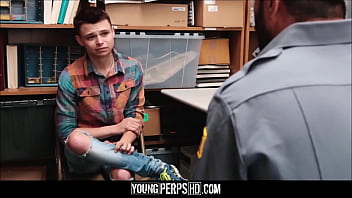 Young Shy Boy Twink Caught Shoplifting Agrees To Have Sex With Bear Officer For No Cops