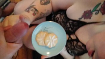 Fat B. Eagerly Sucks Cock He Cums On Her Cookies Pt.2