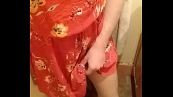 Sissytoes In _his_ Girly Dress Showing Off _his_ Tiny, Clitty Cock!!!!