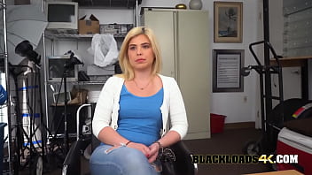 Blondie Opening Her Ass For Her Big Black Future Boss