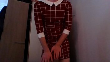 Super Sexy Crossdresser Secretary Touching And Masturbating In Crazy Hot Dress