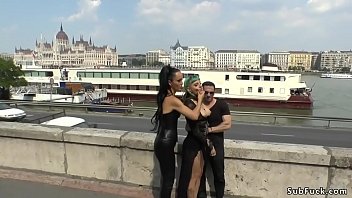 Hot Slave Gangbanged In Public Bar