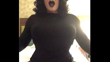 Veronica And Her Black Hair Black Hose Heavy Make Up Nice Weird Black Dress And She' Masturbating Knows What She' Mas...