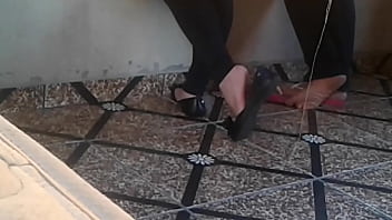 Sexy Candid Girl Dangling Her Flats