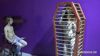 Badboybondage - Young Dom Locks Up Skinny Sub And Him To Jerk Off