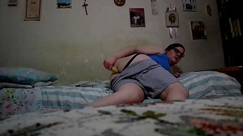 Fetish Insertions: A Banana In The Gay Hole Watching Tv