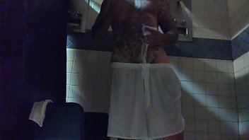 Stroking This Big Tattd Up White Dick In The Shower