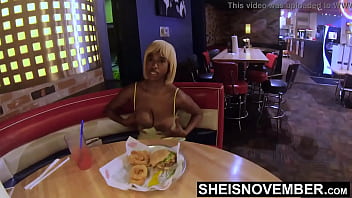 4k Msnovember Flashing Her Titties, Eating Food, And Talking About A Scary Movie With Her Boyfriend To Avoid Him Talk...