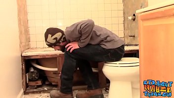 Naughty Plumber Playing With His Cock And Making It Rain