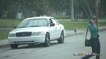 Horny Black Male Fucks Uniformed Brunette