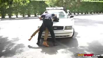 Horny Thug Bottoming For Two Bigdicked Officers