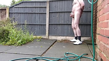 Wet Wank In The Garden Was So Noisy I Got Scared The Neighbours Might Hear