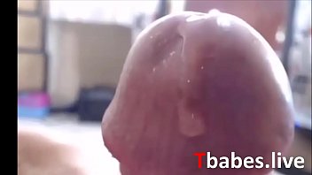 Beautiful Blonde Shemale Plays With Her Big Cock In Pink Panties Until She Cums