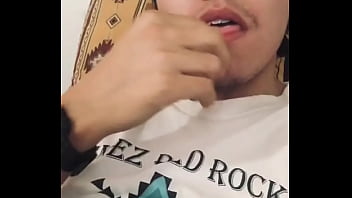 American Indian Boy Fooling Around While Is Jerking In Living Room