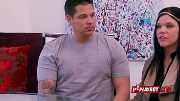 Cuckold Fucks Tattooed Redhead Beside His Wife