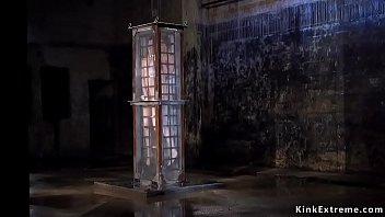 Sub In Bondage On Knees Gets Flogged