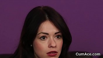 Frisky Centerfold Gets Cum Shot On Her Face Eating All The Cream