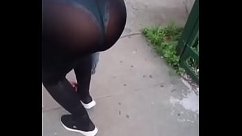 Black Transparent Leggings Bending Over