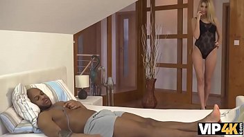 Vip4k. Karina Grand In Lacy Underwear Makes Love To Black Stranger