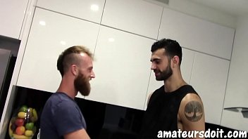 Amateursdoit - Bearded Studs Fuck After Hot Oral Session In The Kitchen
