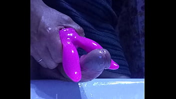 Slow Jerk With My Wife' Vibrator Lots Of Cum In Glass Tight Balls Finger In Asshole