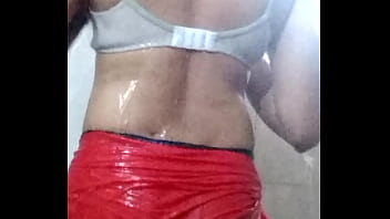 Desi Cross Dresser Aarya Bathing