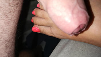 Rubbing Cock On Wife' Feet