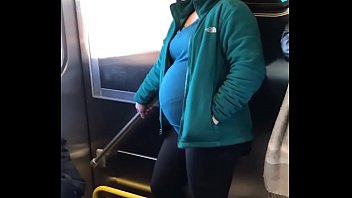 Candid Preggo On Train