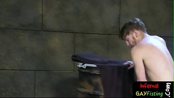 Gaping Stud Spreads His Legs And Gets Fisted