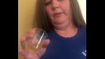 White Slut Squirts In A Glass