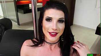 Raven Haired Trans Hottie Tries Stripper Pole