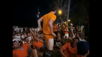 Guy Pantsed By Friend In Public