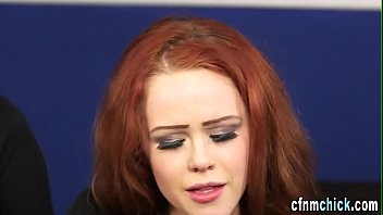 Clothed Redhead Jerks Off Loser