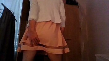 Bridesmaid Crossdresser In Cute Pale Dress And White Blazer