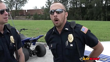 Big Dicked Criminal Bottoming For Two Sexy Hairy Cops
