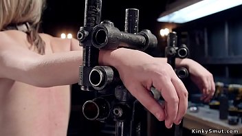 Busty Blonde Slave In Wooden Stocks