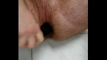 Stroking My Butt With Black Dildo