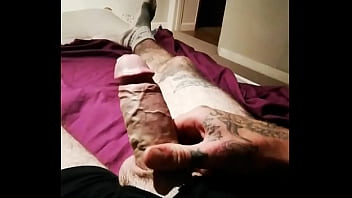 Stroking ,wanking Big White Cock.