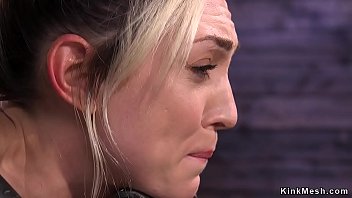 Babe Gets Caned In Doggy Device Bondage