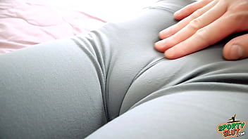 Perfect Tits Blonde Babe In Tight Yoga Pants Has Sexiest Cameltoe