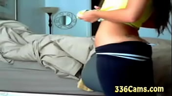 Sexy Brunette Teen With Smile On Yellow T-shirt Play On Webcam