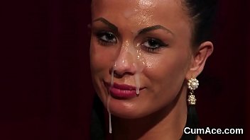 Hot Doll Gets Cumshot On Her Face Gulping All The Juice