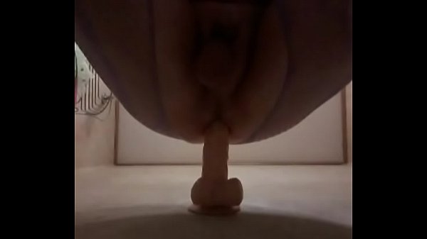 Purple Bodystocking Dildo Ride